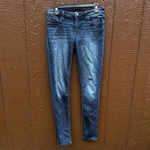 Women's Buckle Black Denim Skinny Jeans Fit No. 53 - Size 27x32